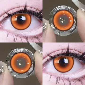 Qfdian Cosplay  Myopia Color Contact Lenses Anime Pupil 6months 1pair Halloween Cute 14.2mm Softlens